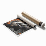 Extra large rolled print featuring close-up floral elements in soft pastel shades, ideal for classy bathroom wall art.
