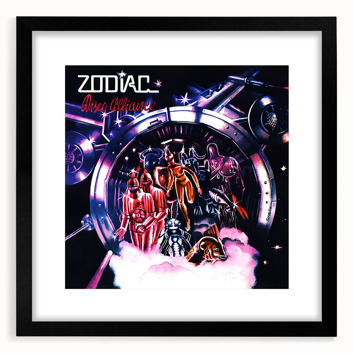Zodiac Disco Alliance Retro Wall Art – Vintage Sci-Fi Album Print