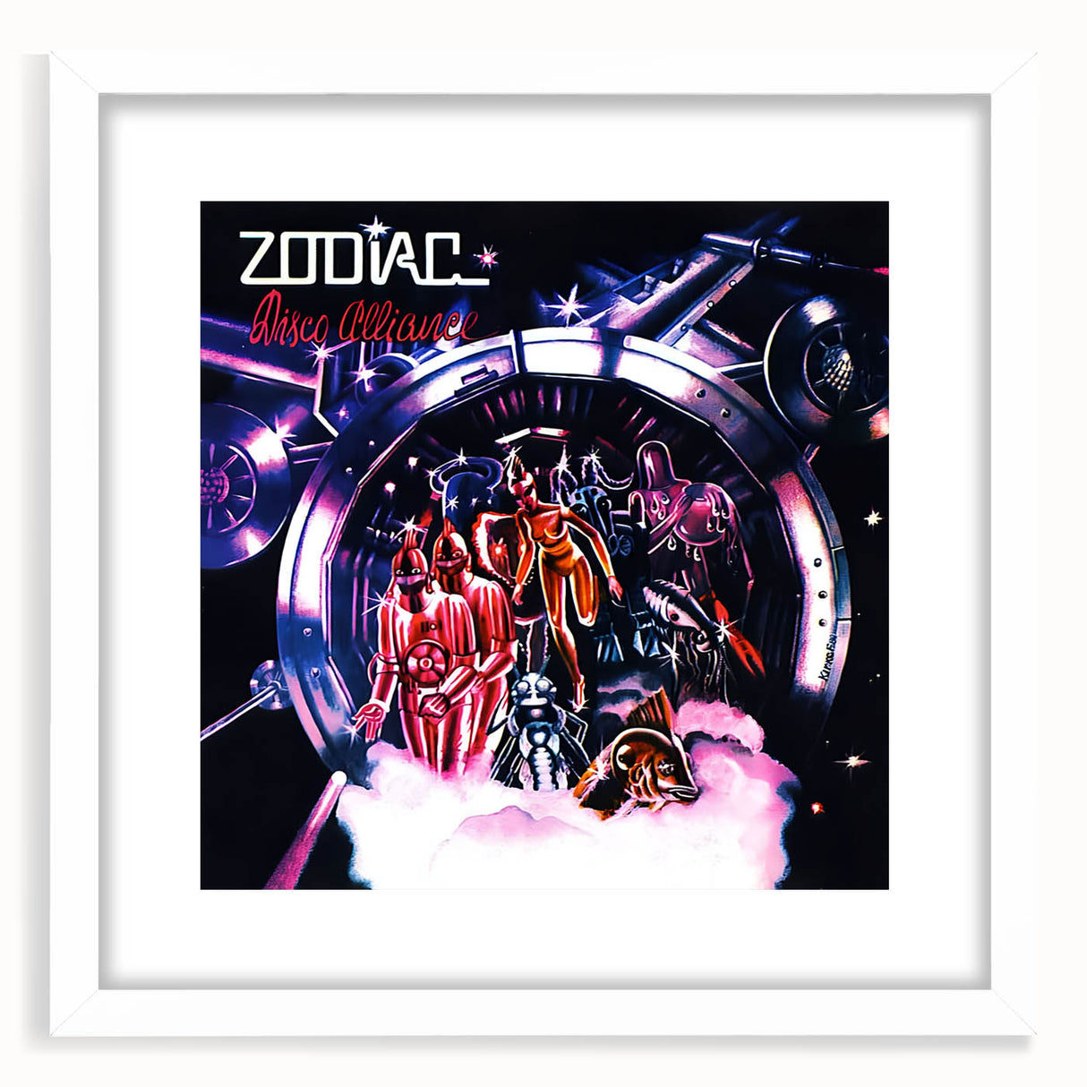 Zodiac Disco Alliance Retro Wall Art – Vintage Sci-Fi Album Print