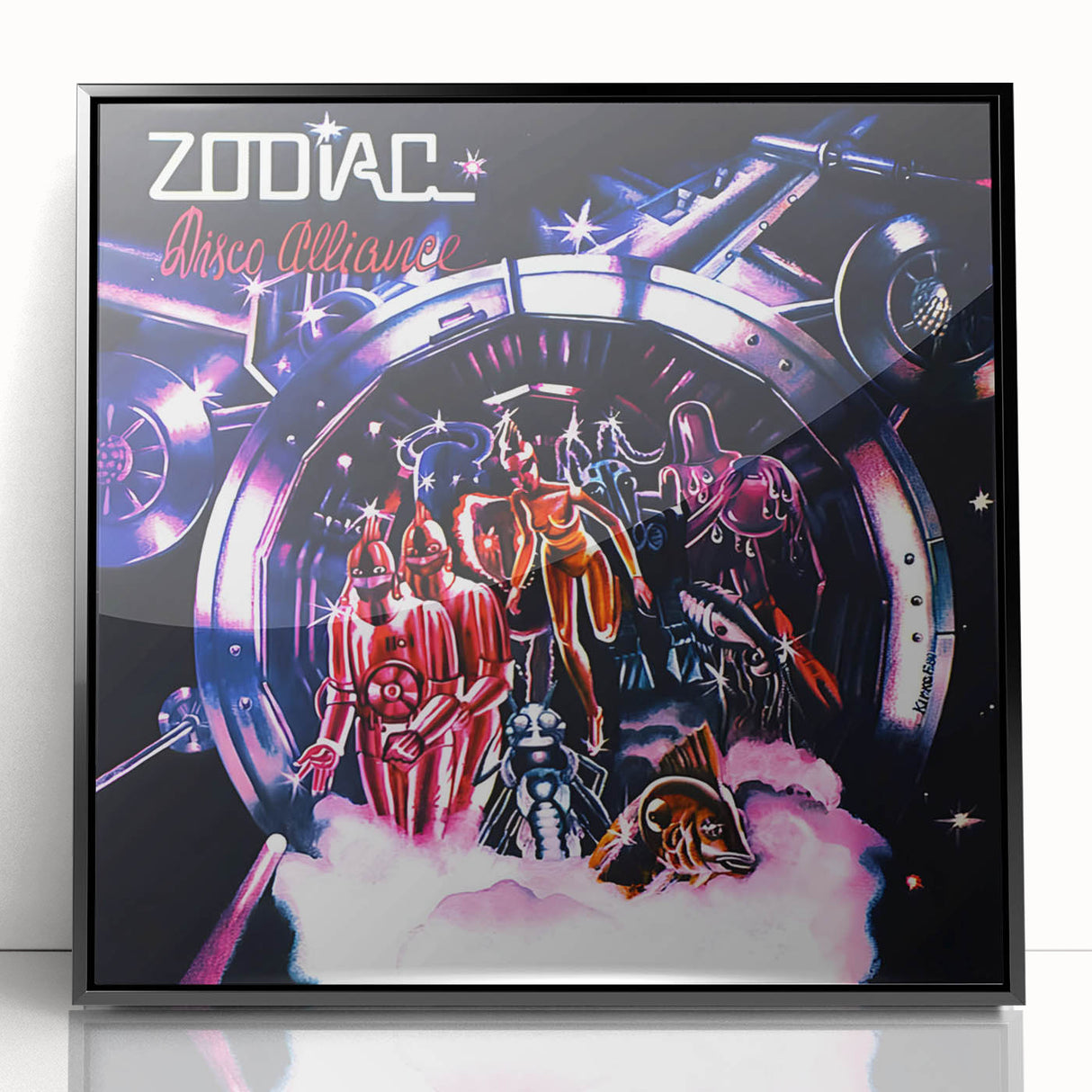 Zodiac Disco Alliance Retro Wall Art – Vintage Sci-Fi Album Print