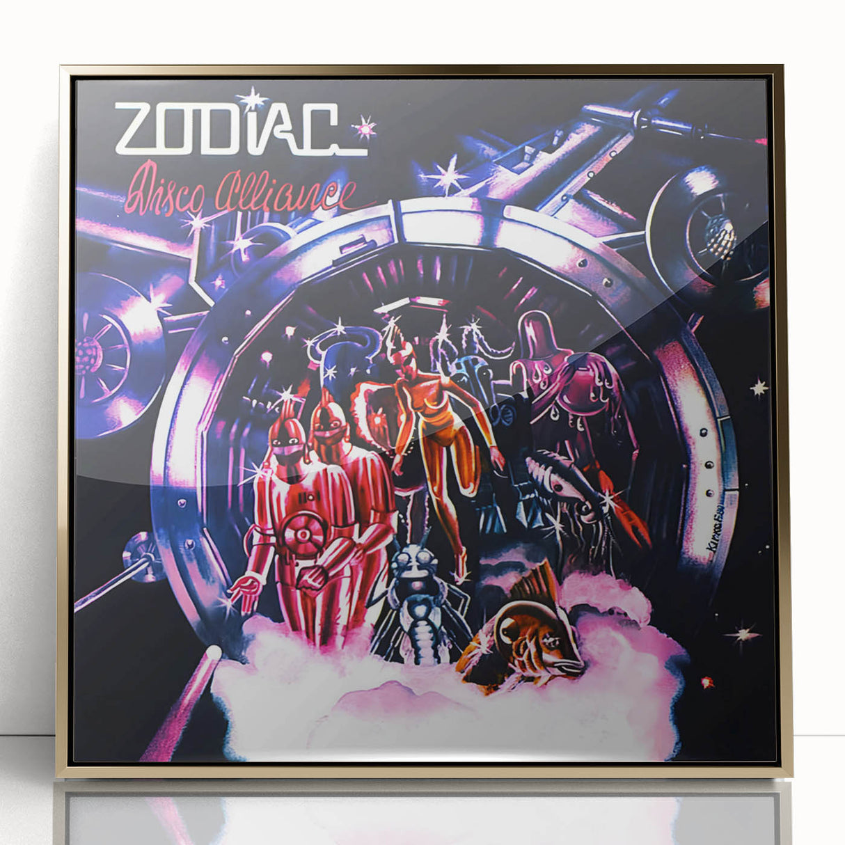 Zodiac Disco Alliance Retro Wall Art – Vintage Sci-Fi Album Print