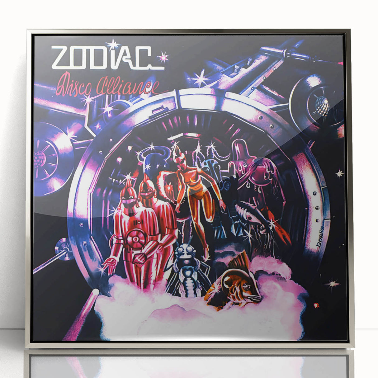 Zodiac Disco Alliance Retro Wall Art – Vintage Sci-Fi Album Print