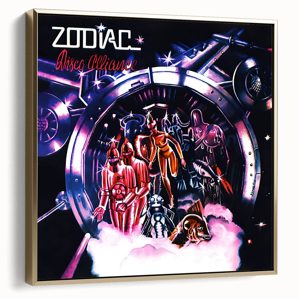 Zodiac Disco Alliance Retro Wall Art – Vintage Sci-Fi Album Print