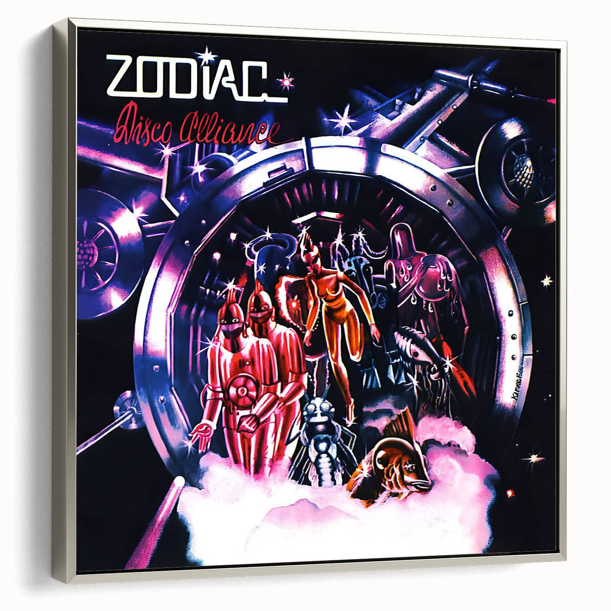 Zodiac Disco Alliance Retro Wall Art – Vintage Sci-Fi Album Print