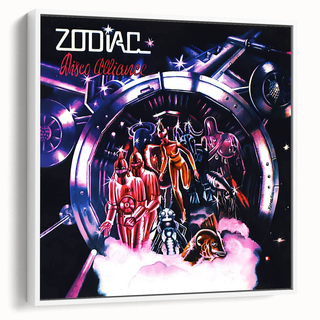 Zodiac Disco Alliance Retro Wall Art – Vintage Sci-Fi Album Print