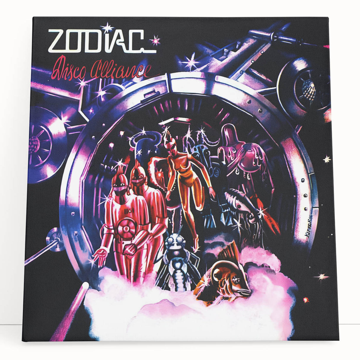 Zodiac Disco Alliance Retro Wall Art – Vintage Sci-Fi Album Print