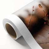 Art Deco style poster of a fall landscape on rolled canvas, with warm autumn hues, ideal for nursery wall art.