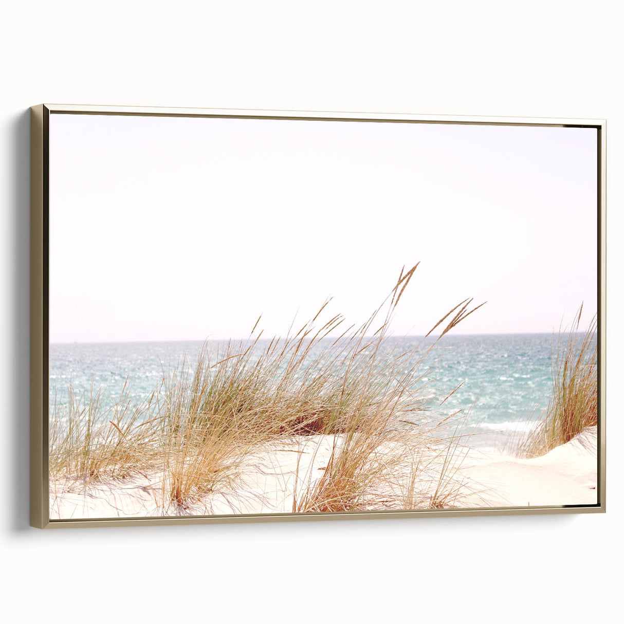 Framed canvas wall art featuring a vintage landscape painting with black and gold tones, ideal for bedroom decor.