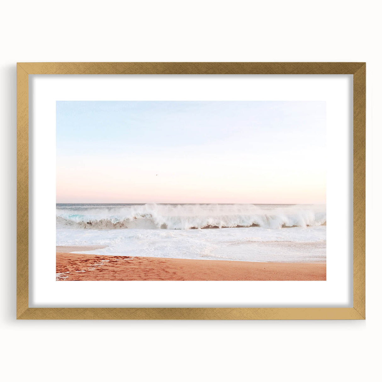 Extra large abstract art print with textured swirls in gold and white on a canvas, ideal for living room decor.