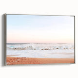 Landscape art painting on framed canvas featuring a summer scene with vibrant colors, ideal for living room decor.