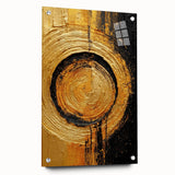 Abstract wall art featuring colorful strokes displayed in a side view on acrylic glass, secured with pins. Ideal for modern decor, adding vibrant energy to any space.