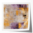 Abstract wall art print showcasing vibrant strokes in shades of blue, orange, and yellow, perfect for modern home decor. Glossy finish enhances color depth.