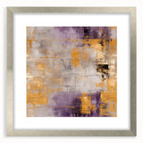 Abstract strokes wall art framed in silver with a matte finish, showcasing vibrant colors and dynamic patterns, perfect for modern home decor.