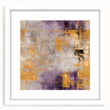 Abstract wall art featuring colorful strokes in a modern design, framed with a white mat, showcasing a contemporary aesthetic perfect for home decor.