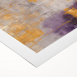 Abstract strokes wall art on rolled canvas, showcasing vibrant hues of blue, orange, and yellow, perfect for modern home decor. Ideal for enhancing interior aesthetics.
