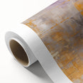 Abstract wall art on rolled canvas showcasing vibrant strokes in blue, gold, and red hues, perfect for modern home decor, packaged carefully in a protective tube.