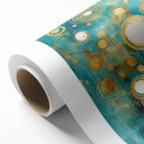 Abstract strokes wall art design on rolled canvas, showcasing vibrant colors and dynamic patterns, ideal for modern home decor, packaged securely in a cardboard tube.