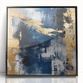 Framed abstract wall art featuring bold black acrylic strokes on a white background, perfect for modern home decor. Adds a contemporary touch to any room.