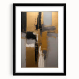 Abstract strokes wall art framed in black with a mat background, showcasing vibrant colors and dynamic patterns, perfect for modern home decor.