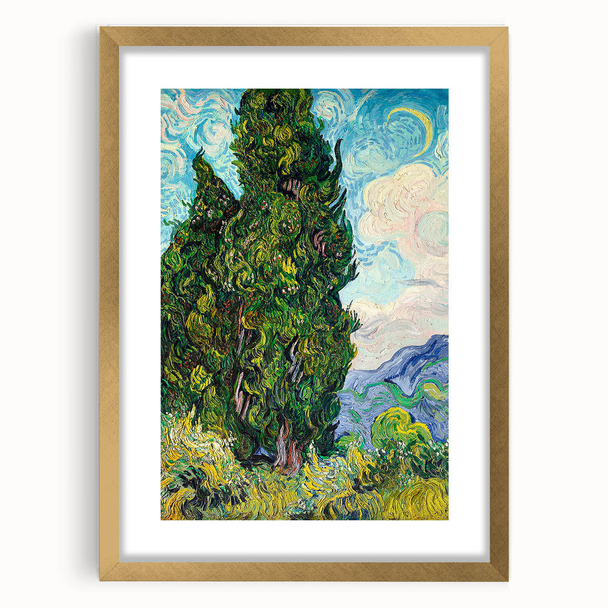 Modern Wall Art - Vincent van Gogh’s Cypresses Print