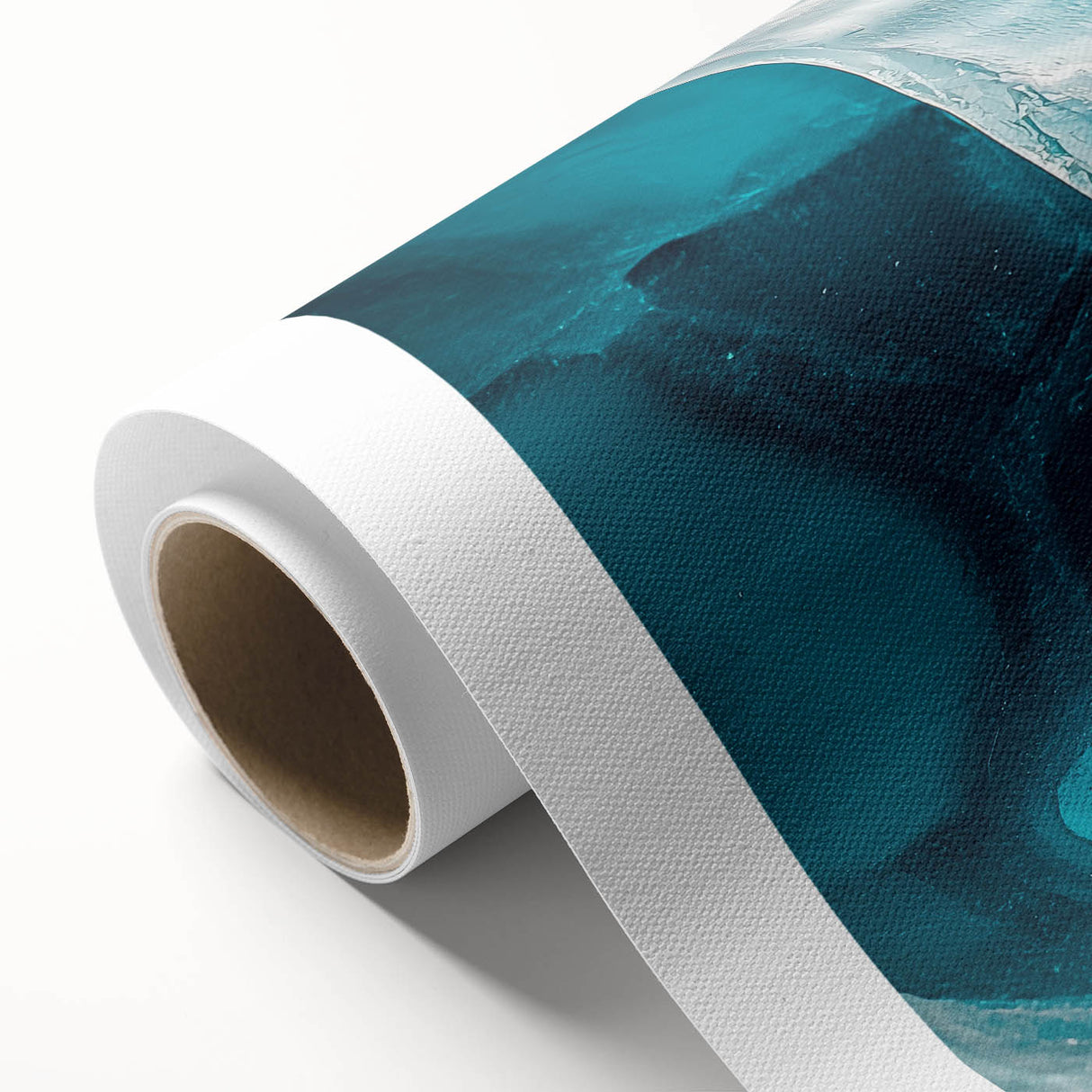Vibrant rolled canvas showcasing an intricate cave landscape design, featuring earthy tones and textures, securely packaged in a protective cardboard tube for safe transport. Perfect for adding a unique artistic touch to any room.