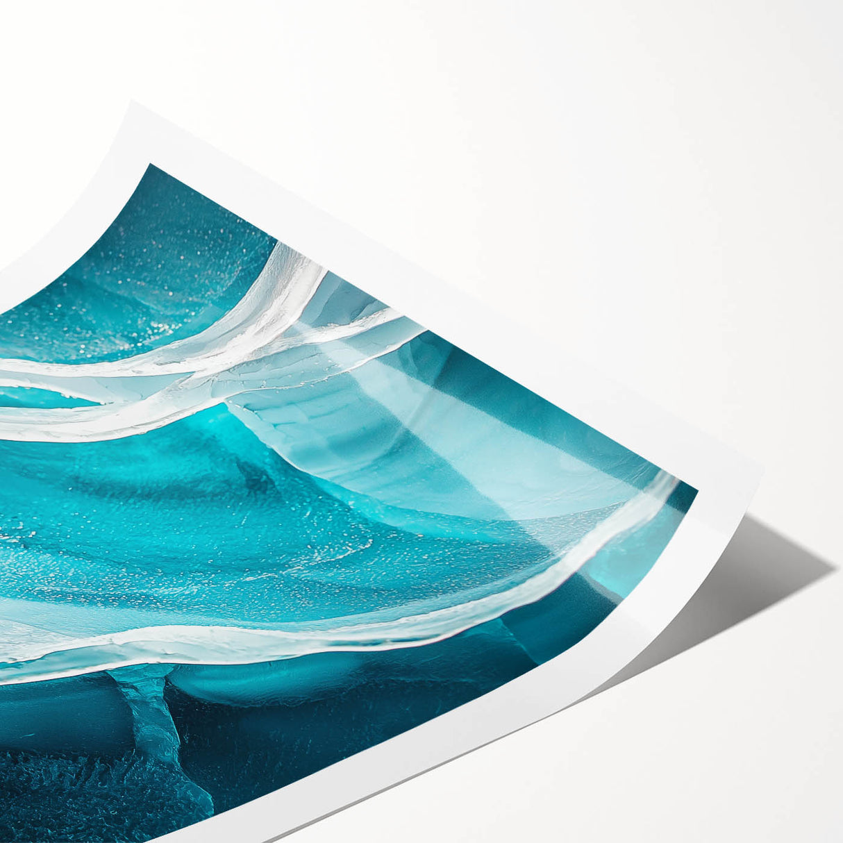 Vibrant rolled print showcasing a stunning landscape featuring intricate cave formations, ideal for home decor, and packaged securely in a protective cardboard tube.