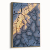 Framed canvas artwork showcasing a stunning view of cliffs with a golden frame, highlighting natural landscapes and artistic design elements, perfect for home decor.