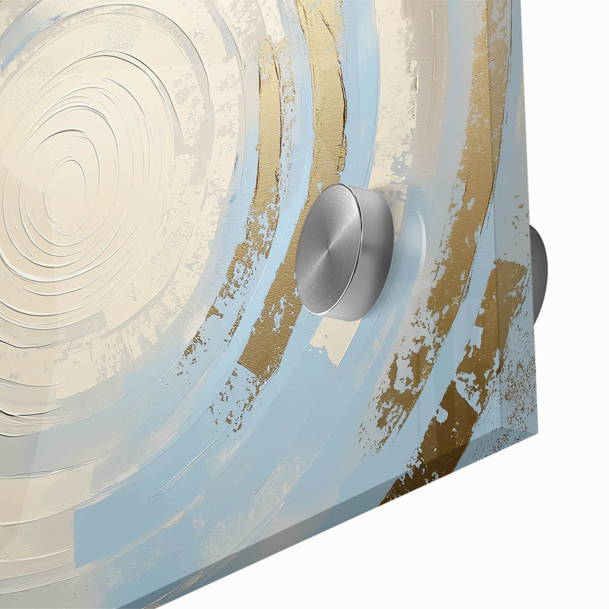 Large Bedroom Wall Decor – Gold & Blue Acrylic and Canvas Art