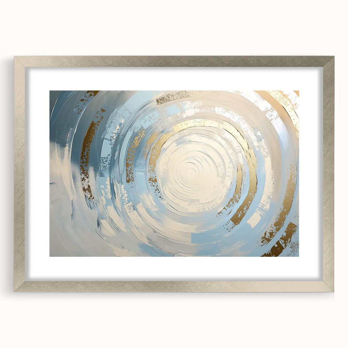 Large Bedroom Wall Decor – Gold & Blue Acrylic and Canvas Art