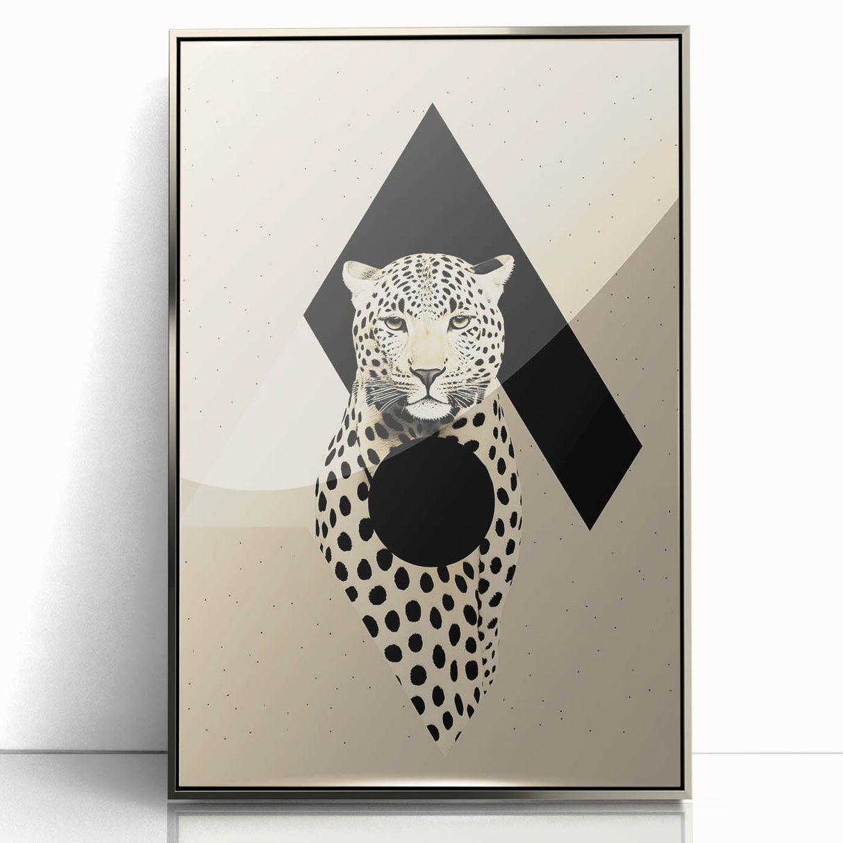 Custom Dining Room Wall Decor - Leopard & Geometric Artwork