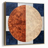 Abstract geometric framed canvas artwork in silver and gold tones, showcasing dynamic shapes and modern design, perfect for contemporary home decor.