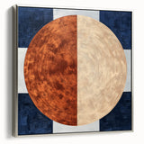 Framed abstract geometric canvas art with silver edges, showcasing intricate patterns and modern design, perfect for contemporary home decor.