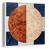 Abstract geometric framed canvas artwork showcasing a modern design with white and pastel color accents, perfect for contemporary home decor.