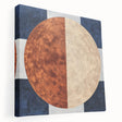 Abstract geometric stretched canvas art in vibrant colors, showcasing a modern design with sharp lines and shapes, ideal for contemporary home decor.