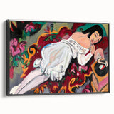 Expressionist Portrait – Girl in White Chemise Abstract Canvas Print
