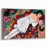 Expressionist Portrait – Girl in White Chemise Abstract Canvas Print