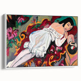 Expressionist Portrait – Girl in White Chemise Abstract Canvas Print