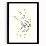 Extra large abstract art print featuring vibrant, colorful textures on a black framed canvas, ideal for living room decor.