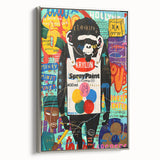 Vibrant Pop Art Wall Art – Colorful Spray Paint Monkey Canvas