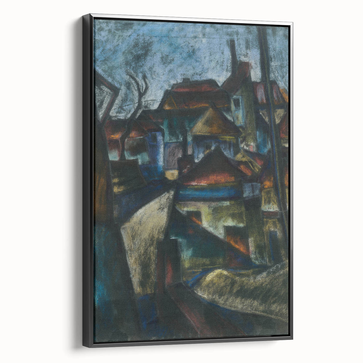 In the Suburbs Realism Art Print - Konštantín Bauer Urban Landscape Scene