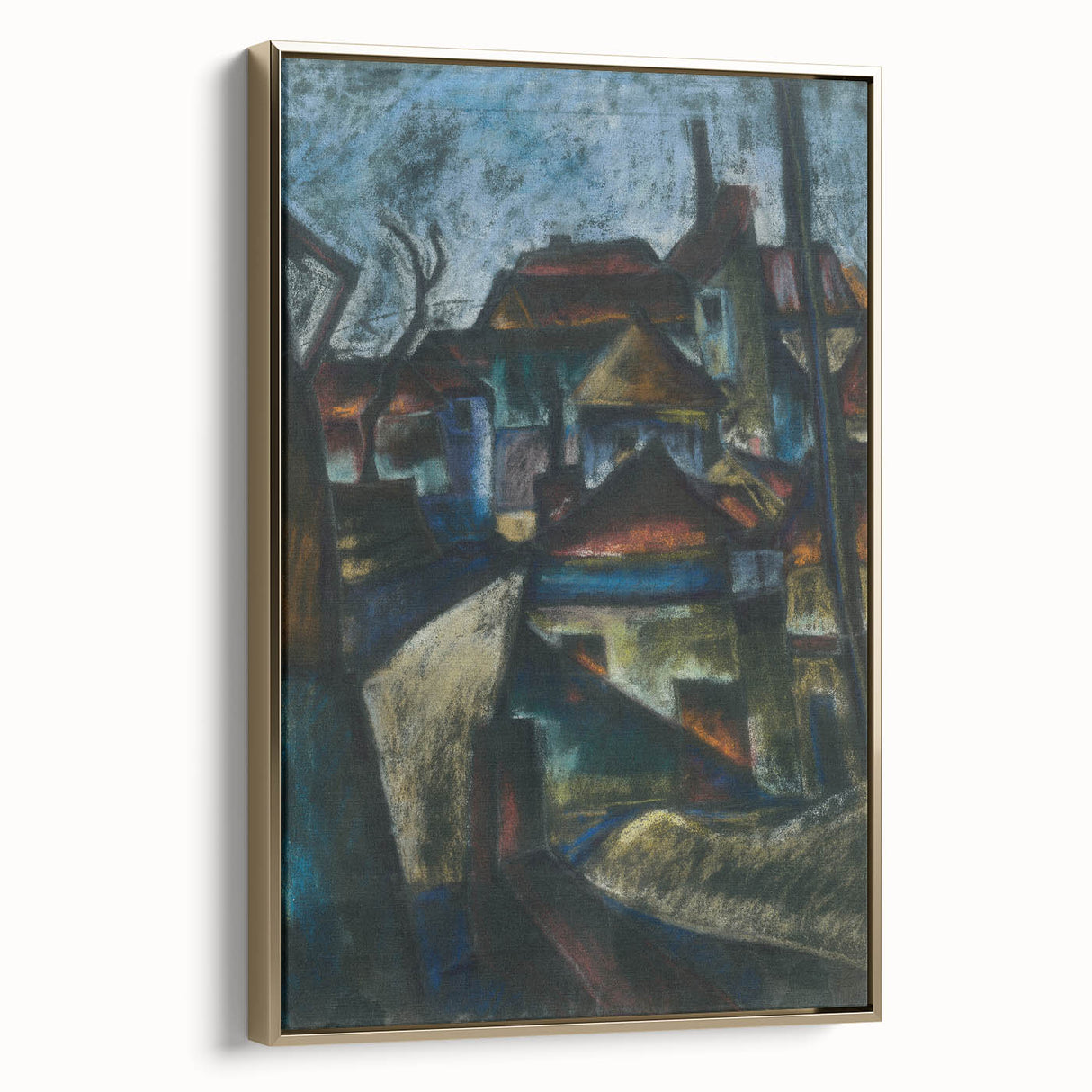 In the Suburbs Realism Art Print - Konštantín Bauer Urban Landscape Scene