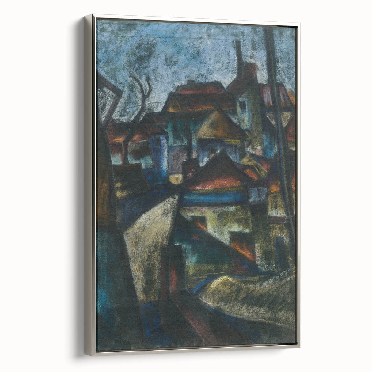 In the Suburbs Realism Art Print - Konštantín Bauer Urban Landscape Scene