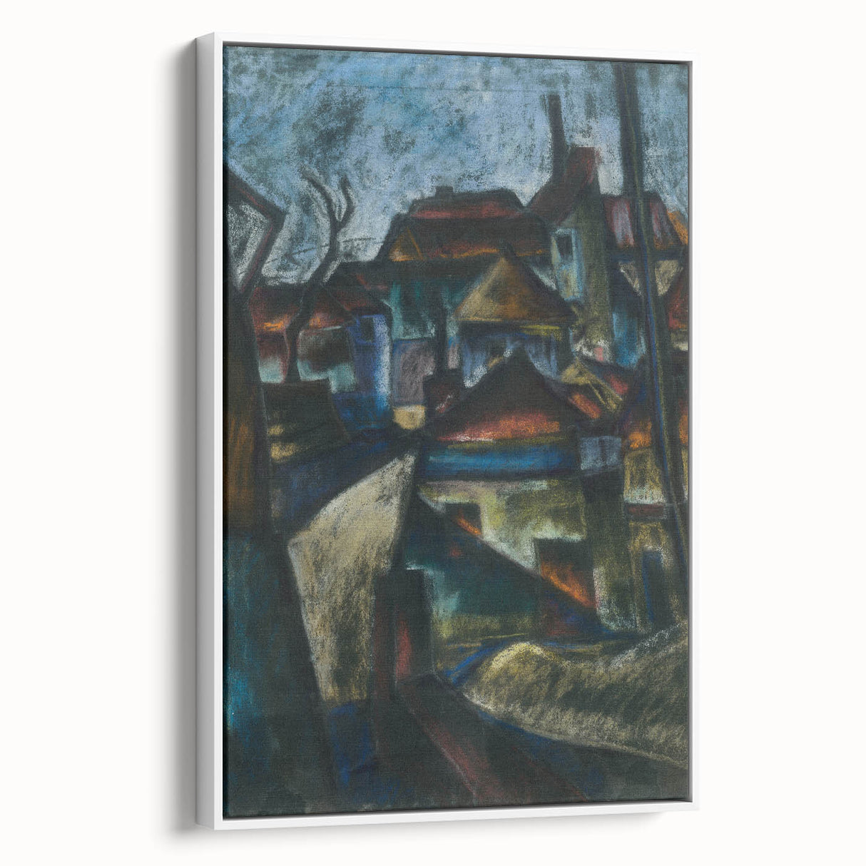 In the Suburbs Realism Art Print - Konštantín Bauer Urban Landscape Scene