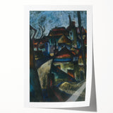 In the Suburbs Realism Art Print - Konštantín Bauer Urban Landscape Scene