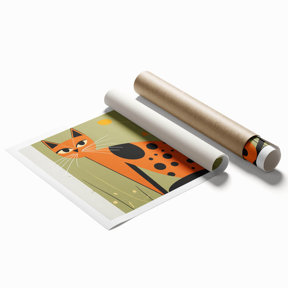Retro Spotted Cat – Boys Room Wall Art