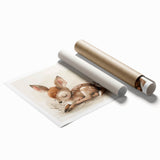 Adorable Sleeping Deer - Kids Room Wall Art Canvas and Framed Options