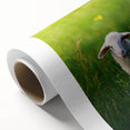 Art Deco poster of spring season on rolled canvas, featuring pastel shades, ideal for nursery wall art.