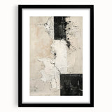 Mid Century Modern Abstract Art - Black and White Minimalist Textured Decor
