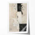 Mid Century Modern Abstract Art - Black and White Minimalist Textured Decor