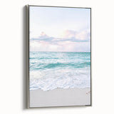 Landscape art painting on framed canvas featuring a summer scene with muted earth tones.